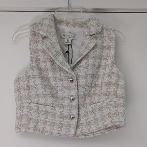 Rachel Zoe Boucle Lined Tweed Vest Size 8 New with Tags